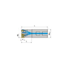 Indexable Square-Shoulder End Mill:  C211.32.R.04-11-B-40,  32.0000'' Shank Dia,  Weldon Flat Shank Uses  4,  Normal Pressure,  77.00 mm OAL