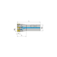 Indexable Square-Shoulder End Mill:  C210.25.R.04-10,  25.0000'' Shank Dia,  Weldon Flat Shank Uses  4,  Normal Pressure,  165.00 mm OAL