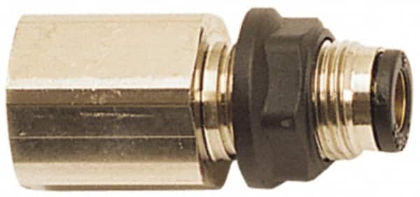 Legris - 6mm Outside Diam, 1/8 BSPP, Brass Push-to-Connect Tube Female Bulkhead - 290 Max psi - Benchmark Tooling