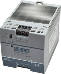 Sola/Hevi-Duty - 100 Watt, 4.20 Amp, 132 VAC, 264 VAC, 375 VDC Input, 24 to 28 VDC Output, DIN Rail Power Supply - Screw Terminal Connection, 1 Output, 2.85 Inch Wide x 3.8 Inch Deep x 2.95 Inch High, Up to 88% Efficiency, 14 to 140°F, Green LED Display - Benchmark Tooling