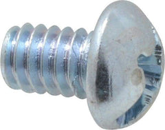 Value Collection - 1/4-20 UNC, 3/8" Length Under Head Slotted/Phillips Drive Machine Screw - Round Head, Grade J82 Steel, Zinc-Plated Finish, Without Washer - Benchmark Tooling