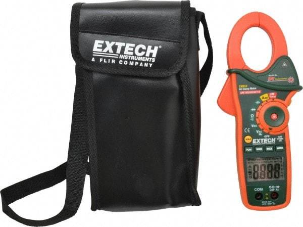 Extech - EX810, CAT III, Digital Average Responding Auto Ranging Clamp Meter with 1.7" Clamp On Jaws - 600 VAC/VDC, 1000 AC Amps, Measures Current, Temperature - Benchmark Tooling