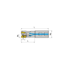 Indexable Square-Shoulder End Mill:  CHSC.16.R.02-11-B-25,  16.0000'' Shank Dia,  Weldon Flat Shank Uses  2,  Normal Pressure,  75.00 mm OAL