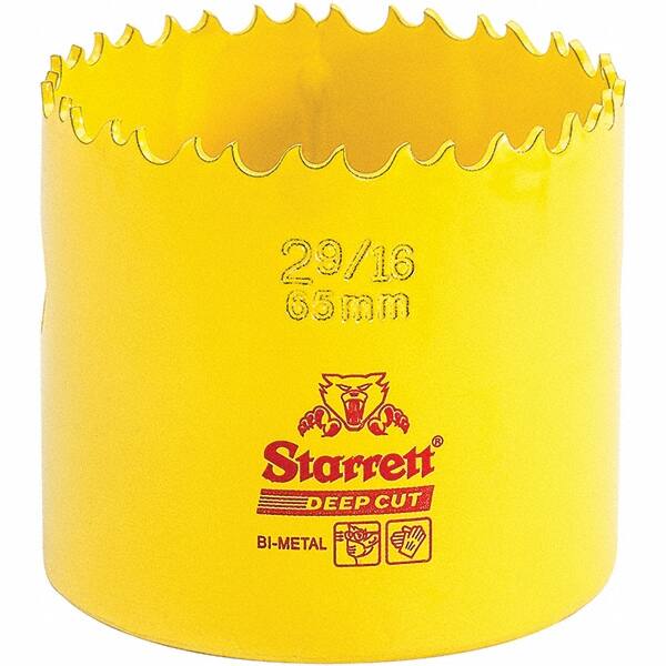 Starrett - 2-9/16" Diam, 2" Cutting Depth, Hole Saw - High Speed Steel Saw, Toothed Edge - Benchmark Tooling