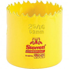 Starrett - 2-5/16" Diam, 2" Cutting Depth, Hole Saw - High Speed Steel Saw, Toothed Edge - Benchmark Tooling