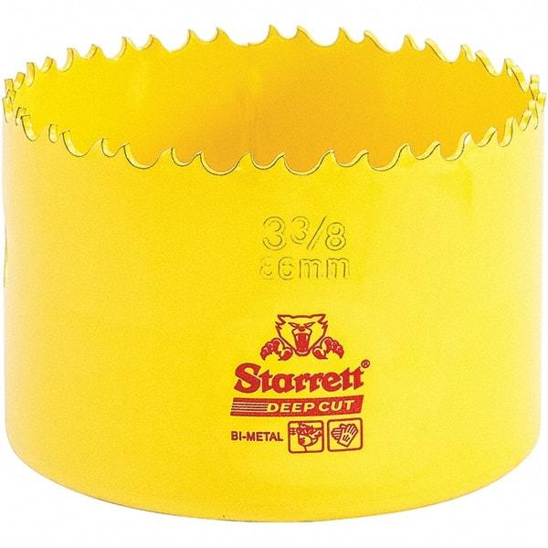 Starrett - 3-3/8" Diam, 2" Cutting Depth, Hole Saw - High Speed Steel Saw, Toothed Edge - Benchmark Tooling