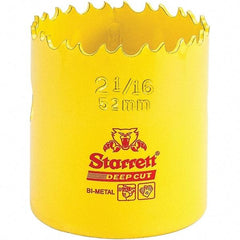 Starrett - 2-1/16" Diam, 2" Cutting Depth, Hole Saw - High Speed Steel Saw, Toothed Edge - Benchmark Tooling