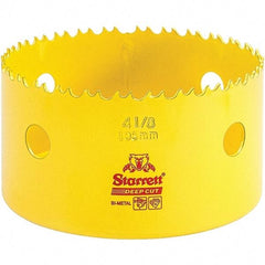 Starrett - 4-1/8" Diam, 2" Cutting Depth, Hole Saw - High Speed Steel Saw, Toothed Edge - Benchmark Tooling