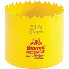 Starrett - 2-1/2" Diam, 2" Cutting Depth, Hole Saw - High Speed Steel Saw, Toothed Edge - Benchmark Tooling