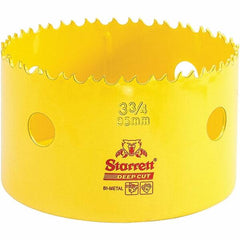 Starrett - 3-3/4" Diam, 2" Cutting Depth, Hole Saw - High Speed Steel Saw, Toothed Edge - Benchmark Tooling