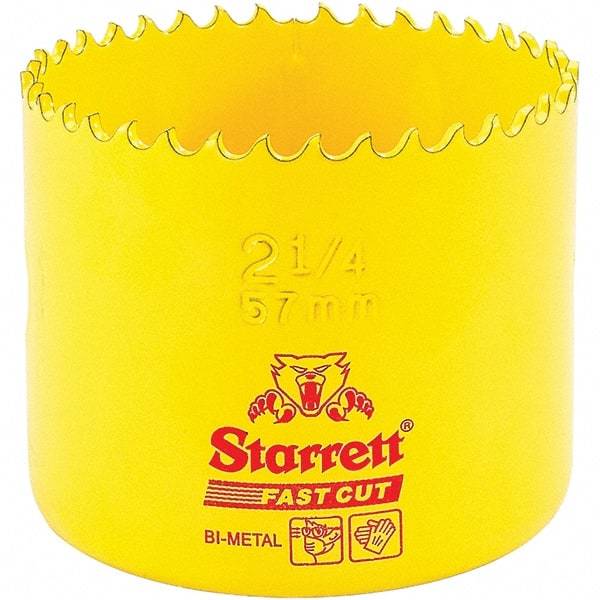 Starrett - 2-1/4" Diam, 1-5/8" Cutting Depth, Hole Saw - High Speed Steel Saw, Toothed Edge - Benchmark Tooling