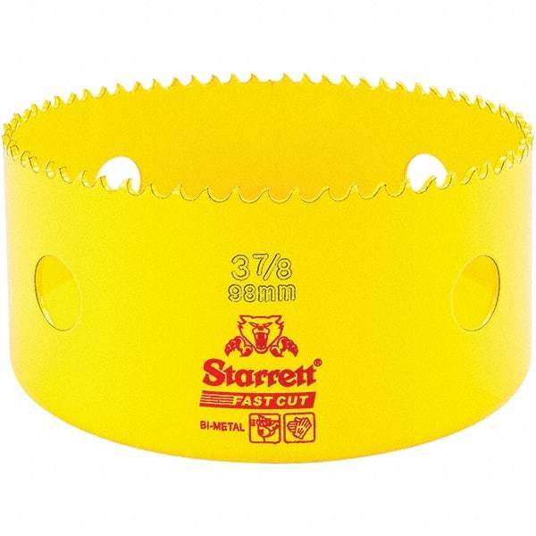 Starrett - 3-7/8" Diam, 1-5/8" Cutting Depth, Hole Saw - High Speed Steel Saw, Toothed Edge - Benchmark Tooling