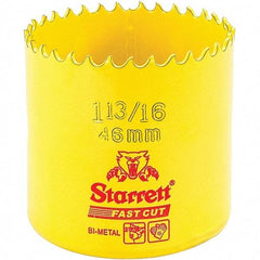 Starrett - 1-13/16" Diam, 1-5/8" Cutting Depth, Hole Saw - High Speed Steel Saw, Toothed Edge - Benchmark Tooling