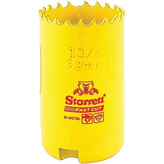 Starrett - 1-1/4" Diam, 1-5/8" Cutting Depth, Hole Saw - High Speed Steel Saw, Toothed Edge - Benchmark Tooling