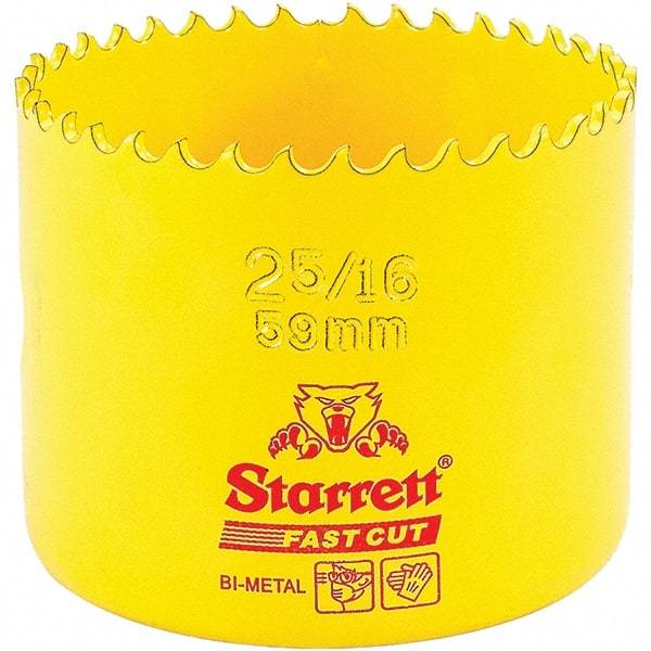 Starrett - 2-5/16" Diam, 1-5/8" Cutting Depth, Hole Saw - High Speed Steel Saw, Toothed Edge - Benchmark Tooling