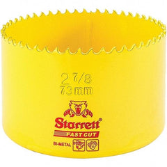 Starrett - 2-7/8" Diam, 1-5/8" Cutting Depth, Hole Saw - High Speed Steel Saw, Toothed Edge - Benchmark Tooling