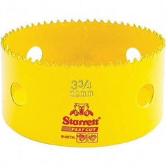 Starrett - 3-3/4" Diam, 1-5/8" Cutting Depth, Hole Saw - High Speed Steel Saw, Toothed Edge - Benchmark Tooling