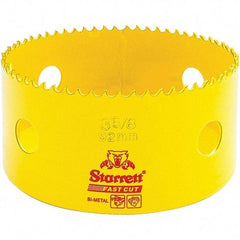 Starrett - 3-5/8" Diam, 1-5/8" Cutting Depth, Hole Saw - High Speed Steel Saw, Toothed Edge - Benchmark Tooling