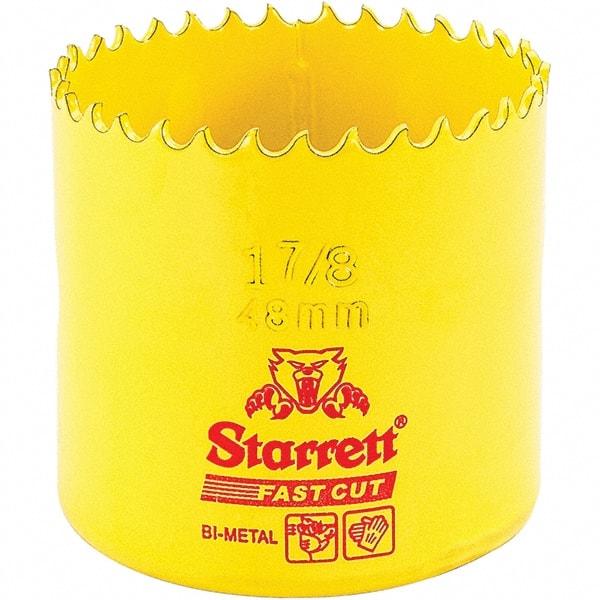 Starrett - 1-7/8" Diam, 1-5/8" Cutting Depth, Hole Saw - High Speed Steel Saw, Toothed Edge - Benchmark Tooling