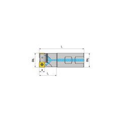 Indexable Square-Shoulder End Mill:  C491.32.R.03-09-B-40,  32.0000'' Shank Dia,  Weldon Flat Shank Uses  3,  Normal Pressure,  101.00 mm OAL