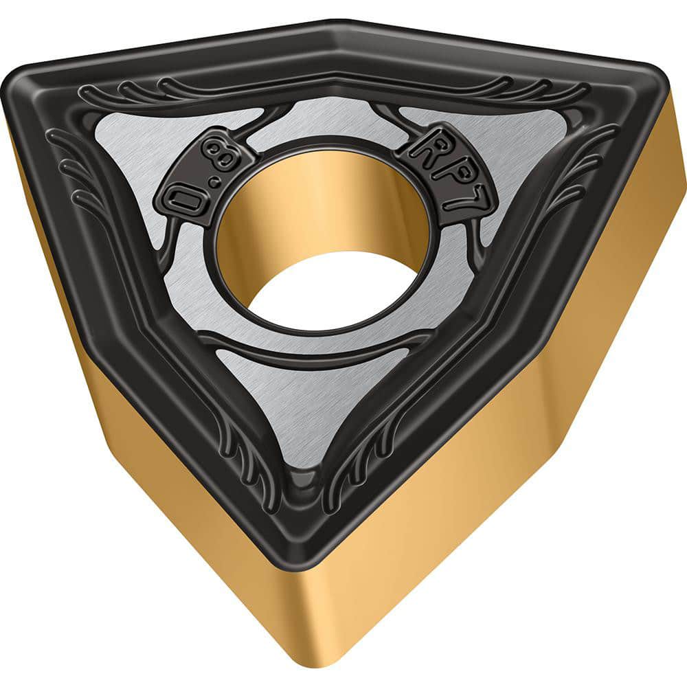 Turning Insert:  WNMG432-RP7 WPP30G,  Solid Carbide TiCN, Al2O3 & TiN Finish,  Neutral,  0.3420″ Long,  1/2″ Inscribed Circle,  0.0310″ Corner Radius,  80.0 &deg N/A Trigon,  Series  WNMG-RP7