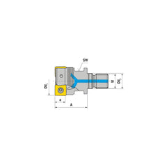 Indexable Square-Shoulder End Mill:  G491.25.R.03-09,  12.0000'' Shank Dia,  12.00 mm Modular Connection,  Modular Shank Uses  3,  Normal Pressure,  57.00 mm OAL