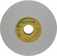 Norton - 7" Diam x 1-1/4" Hole x 1/2" Thick, K Hardness, 120 Grit Surface Grinding Wheel - Aluminum Oxide, Type 1, Fine Grade, 3,600 Max RPM, Vitrified Bond, No Recess - Benchmark Tooling