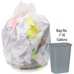 ‎7-10 gal, .30 mil, Clear, 22″ × 25″ - Case of 1000, Revolution Bag Eco Max Low Density Can liners - Benchmark Tooling