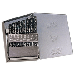 ‎1/16-3/8 RHS / RHC HSS 135 Degree Split Point Heavy Duty Jobber Length Drill Set - Steam Oxide - Exact Industrial Supply