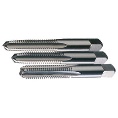 ‎5/16-24 UNF 4 Flute H3 Taper-Plug-Bottoming HSS Standard Straight Flute 3-Piece Hand Tap Set- Bright - Exact Industrial Supply