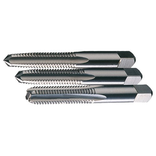 ‎#4-40 UNC 3 Flute H2 Taper-Plug-Bottoming HSS Standard Straight Flute 3-Piece Hand Tap Set- TiN - Exact Industrial Supply