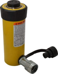 Enerpac - 15 Ton, 4" Stroke, 12.57 Cu In Oil Capacity, Portable Hydraulic Single Acting Cylinder - 3.14 Sq In Effective Area, 7.88" Lowered Ht., 11.88" Max Ht., 2" Cyl Bore Diam, 1.625" Plunger Rod Diam, 10,000 Max psi - Benchmark Tooling