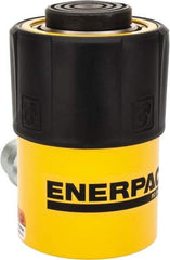 Enerpac - 25 Ton, 1" Stroke, 5.16 Cu In Oil Capacity, Portable Hydraulic Single Acting Cylinder - 5.16 Sq In Effective Area, 5.5" Lowered Ht., 6.5" Max Ht., 2.56" Cyl Bore Diam, 2.25" Plunger Rod Diam, 10,000 Max psi - Benchmark Tooling