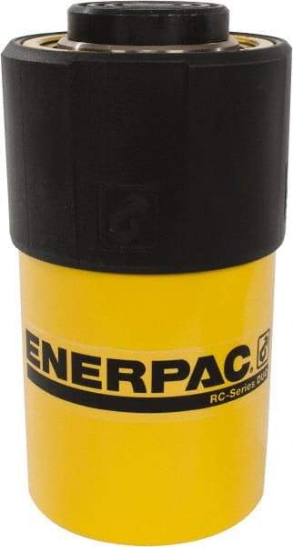 Enerpac - 25 Ton, 2" Stroke, 10.31 Cu In Oil Capacity, Portable Hydraulic Single Acting Cylinder - 5.16 Sq In Effective Area, 6.5" Lowered Ht., 8.5" Max Ht., 2.56" Cyl Bore Diam, 2.25" Plunger Rod Diam, 10,000 Max psi - Benchmark Tooling