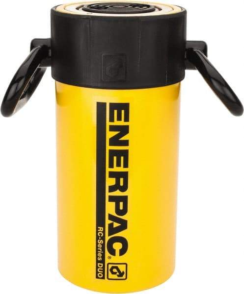 Enerpac - 50 Ton, 6.25" Stroke, 69.03 Cu In Oil Capacity, Portable Hydraulic Single Acting Cylinder - 11.04 Sq In Effective Area, 11.13" Lowered Ht., 17.38" Max Ht., 3.75" Cyl Bore Diam, 3.125" Plunger Rod Diam, 10,000 Max psi - Benchmark Tooling