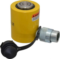 Enerpac - 10 Ton, 1.5" Stroke, 3.35 Cu In Oil Capacity, Portable Hydraulic Low Profile Cylinder - 2.24 Sq In Effective Area, 3.47" Lowered Ht., 4.97" Max Ht., 1.69" Cyl Bore Diam, 1.5" Plunger Rod Diam, 10,000 Max psi - Benchmark Tooling