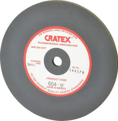 Cratex - 6" Diam x 1/2" Hole x 1/4" Thick, Surface Grinding Wheel - Silicon Carbide, Extra Fine Grade, 3,600 Max RPM, Rubber Bond, No Recess - Benchmark Tooling