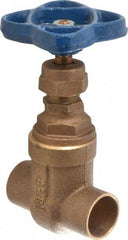 NIBCO - 3/4" Pipe, Class 125, Soldered Bronze Solid Wedge Stem Gate Valve - 200 WOG, 125 WSP, Screw-In Bonnet - Benchmark Tooling