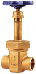 NIBCO - 1/2" Pipe, Class 150, Soldered Bronze Solid Wedge Rising Stem Gate Valve with Oxygen Service - 300 WOG, 150 WSP, Bolted Bonnet - Benchmark Tooling