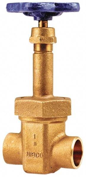 NIBCO - 3" Pipe, Class 150, Soldered Bronze Solid Wedge Rising Stem Gate Valve - 300 WOG, 150 WSP, Bolted Bonnet - Benchmark Tooling