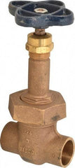 NIBCO - 3/4" Pipe, Class 150, Soldered Bronze Solid Wedge Rising Stem Gate Valve - 300 WOG, 150 WSP, Bolted Bonnet - Benchmark Tooling