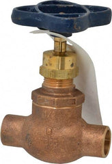 NIBCO - 1/2" Pipe, Soldered Ends, Bronze Integral Globe Valve - PTFE Disc, Screw-In Bonnet, 200 psi WOG, 125 psi WSP, Class 125 - Benchmark Tooling