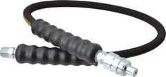 Enerpac - 1/4" Inside Diam x 3/8 NPT 3' Hydraulic Pump Hose - 10,000 psi, AH-604 Opposite End, Rubber - Benchmark Tooling