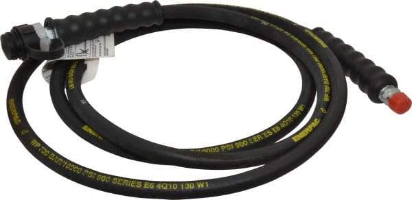 Enerpac - 1/4" Inside Diam x 3/8 NPT 10' Hydraulic Pump Hose - 10,000 psi, CH-604 Opposite End, Rubber - Benchmark Tooling