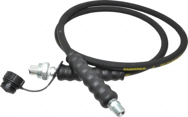 Enerpac - 1/4" Inside Diam x 3/8 NPT 6' Hydraulic Pump Hose - 10,000 psi, CH-604 Opposite End, Rubber - Benchmark Tooling