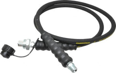 Enerpac - 1/4" Inside Diam x 1/4 NPT 6' Hydraulic Pump Hose - 10,000 psi, CH-604 Opposite End, Rubber - Benchmark Tooling