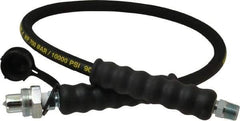 Enerpac - 1/4" Inside Diam x 3/8 NPT 3' Hydraulic Pump Hose - 10,000 psi, CH-604 Opposite End, Rubber - Benchmark Tooling