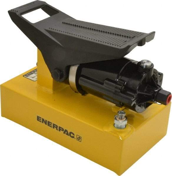 Enerpac - 10,000 psi Air-Hydraulic Pump & Jack - 80 Cu In Oil Capacity, Use with Single Acting Cylinders, Advance, Hold & Retract - Benchmark Tooling