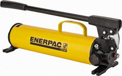 Enerpac - 1" Piston Stroke, 1-1/8" Piston Diam, 1.00, 0.15 Cu In per Stroke, 134 Cu In Reservoir Capacity, Manual Hydraulic Pump - 10,000 psi, 77 Lbs. Max Handle Effort, 2 Stage - Benchmark Tooling