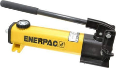 Enerpac - 1/2" Piston Stroke, 3/4" Diam, 0.221, 0.055" Cu In per Stroke, 20 Cu In Reservoir Capacity, Manual Hydraulic Pump - 10,000 psi, 78 Lbs. Max Handle Effort - Benchmark Tooling